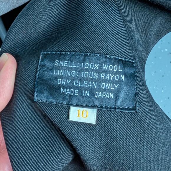 100% Wool Black Trench Coat Austrian Crystal Rain Drops Size 4 - Picture 11 of 11